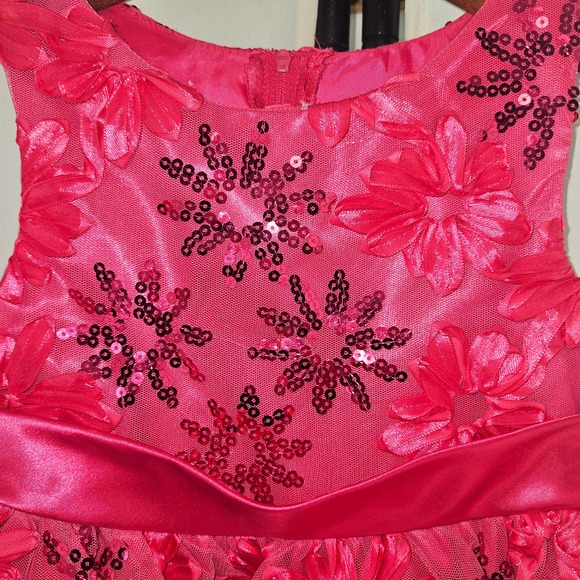 Rare Edition Fuschia Magenta Pink Girls Christmas Valentine's Dress  Ribbon 4T - Picture 3 of 12